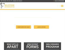 Tablet Screenshot of milestoneorthodontics.com